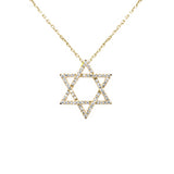  .23ct G SI 14K Yellow Gold Diamond Star of David Pendant 18" long Chain