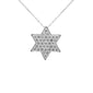 <span style="color:purple">SPECIAL!</span> .64ct G SI 14K White Gold Diamond Star of David Pendant 18" long Chain