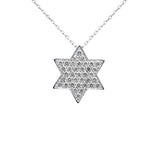 .58ct G SI 14K White Gold Diamond Star of David Pendant 18" long Chain