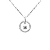 <span style="color:purple">¡ESPECIAL!</span> Collar con Colgante Bailarín de Diamante de Oro Blanco de 14K G SI de .20ct, Cadena de 18" de largo