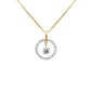 .20ct G SI 14K Yellow Gold Diamond Dancing Pendant Necklace 18" long Chain