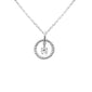 .12ct G SI 14K White Gold Diamond Dancing Pendant Necklace 18" long Chain