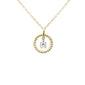 .12ct G SI 14K Yellow Gold Diamond Dancing Pendant Necklace 18" long Chain