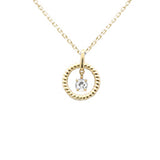<span style="color:purple">¡ESPECIAL!</span> .12ct G SI Oro Amarillo 14K Colgante de Diamante Bailarín Collar con Cadena de 18" de largo