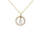 .20ct G SI 14K Yellow Gold Diamond Dancing Pendant Necklace 18" long Chain