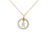 .20ct G SI 14K Yellow Gold Diamond Dancing Pendant Necklace 18" long Chain