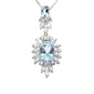 <span style="color:purple">SPECIAL!</span> 6.06ct G SI 14K White Gold Diamond & Aqua Gemstones Pendant Necklace