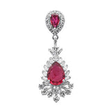 <span style="color:purple">¡ESPECIAL!</span> Collar con colgante de diamante y turmalina rosa de oro blanco de 14K, 3.05ct G SI