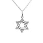 .18ct G SI 14K White Gold Diamond Star of David Pendant Necklace 18" Long