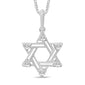 .18ct G SI 14K White Gold Diamond Star of David Pendant Necklace 18" Long