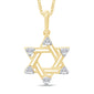 .18ct G SI 14K Yellow Gold Diamond Star of David Pendant Necklace 18" Long