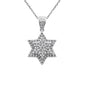 <span style="color:purple">SPECIAL!</span> .57ct G SI 14K White Gold Diamond Star of David Pendant Necklace 18" Long