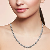 <span style="color:purple">¡ESPECIAL!</span> Collar con colgante de clip de oro blanco de 14 quilates con diamantes de 3,84 quilates G SI, 16" de largo