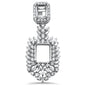 <span style="color:purple">SPECIAL!</span> 1.28ct G SI 14K White Gold Round & Baguette Diamond Semi- Mount Pendant No Chain