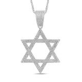 <span style="color:purple">SPECIAL!</span> .40ct G SI 14K White Gold Diamond Star of David Pendant