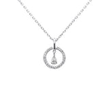 .20ct G SI 14K White Gold Diamond Dancing Pendant Necklace 18" Chain
