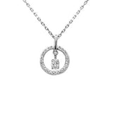.20ct G SI 14K White Gold Diamond Dancing Pendant Necklace 18" Chain