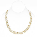11mm 13.25ct G SI 14K Yellow Gold Baguette & Round Diamond Cuban Necklace 22"