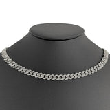7MM 4.26ct G SI 14K White Gold Diamond Square Cuban Necklace 18"