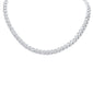 <span style="color:purple">SPECIAL!</span>7mm 8.36ct G SI 14K White Gold Diamond Round Cuban Style Choker Necklace 16" Long