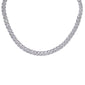 <span style="color:purple">SPECIAL!</span>7mm 8.36ct G SI 14K White Gold Diamond Round Cuban Style Choker Necklace 16" Long