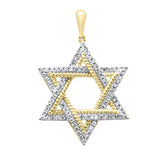 .33ct G SI 14K Yellow Gold Diamond Star of David Pendant No Chain