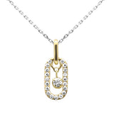  .26ct G SI 14K Yellow Gold Diamond Paperclip Drop Pendant Necklace 18" Long Chain