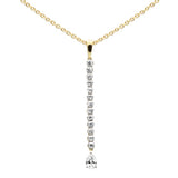 <span style="color:purple">¡ESPECIAL!</span> Collar con colgante de gota en forma de pera con diamante de .51 ct G SI en oro amarillo de 14K, cadena larga de 14+2"
