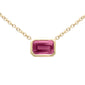 <span style="color:purple">SPECIAL!</span> .70ct G SI 14K Yellow Gold Ruby Gemstone Pendant Necklace 18" Long