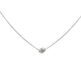 .35ct G SI 14K White Gold Pear Shape Diamond Sideways Pendant Necklace 16+2" Ext