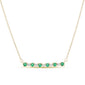 <span style="color:purple">SPECIAL!</span> .26ct G SI 14K Yellow Gold Diamond & Emerald Gemstones Pendant Necklace 18" Long Chain
