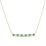 <span style="color:purple">¡ESPECIAL!</span> .26ct G SI Diamante y Esmeralda en Oro Amarillo de 14K Colgante con Cadena de 18" de Largo