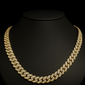 <span style="color:purple">SPECIAL!</span> 11MM 10.60ct 14KT Yellow Gold Diamond Round Cuban Necklace 24"