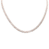 5MM 3.97ct G SI 14K Two Tone Gold Square Cuban Necklace 16" Long