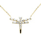 <span style="color:purple">SPECIAL!</span> .22ct G SI 14K Yellow Gold Diamond Dragonfly Pendant Necklace 16+2" Ext