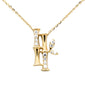 .11ct G SI 14K Yellow Gold Diamond Bamboo Pendant Necklace 16+2" Ext