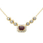 <span style="color:purple">SPECIAL!</span> .44ct G SI 14K Yellow Gold Diamond & Ruby Gemstone Pendant Necklace 16+2" Ext