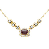 <span style="color:purple">SPECIAL!</span> .40ct G SI 14K Yellow Gold Diamond & Ruby Gemstone Pendant Necklace 16+2" Ext