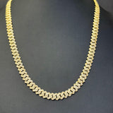 <span style="color:purple">SPECIAL!</span> 9MM 9.21ct G SI 14K Yellow Gold Diamond Square Cuban Chain Necklace 22" Long