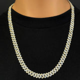 7MM 5.70ct G SI 14K Yellow & White Gold Diamond Square Cuban Chain Necklace 22"