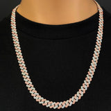 5MM 3.97ct G SI 14K Two Tone Gold Square Cuban Necklace 16" Long