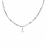 19.24ct G SI Center 1.01ct 14K White Gold Pear Shape Diamond Pendant Necklace 16" Long