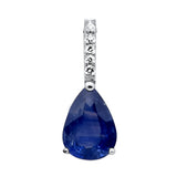 3.50ct G SI 14K White Gold Diamond & Blue Sapphire Gemstone Pendant  No Chain