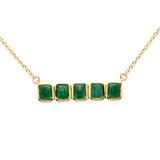 <span style="color:purple">SPECIAL!</span>1.08ct G SI 14K Yellow Gold Emerald Gemstone Pendant Necklace 18" Long