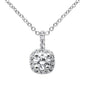 <span style="color:purple">SPECIAL!</span> .44ct G SI 14K White Gold Round Diamond Halo Pendant Necklace  18" Long