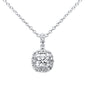 <span style="color:purple">SPECIAL!</span> .34ct G SI 14K White Gold Round Diamond Halo Pendant Necklace 16" Long