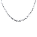 10.18ct G SI 14K White Gold Diamond Graduated Tennis Necklace 16" Long Chain