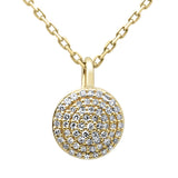 .12ct G SI 14K Yellow Gold Round Shape Diamond Pendant Necklace 18" Long Chain