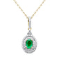 <span style="color:purple">SPECIAL!</span>.68ct G SI 14K Yellow Gold Diamond & Emerald Gemstone Pendant 18" Chain