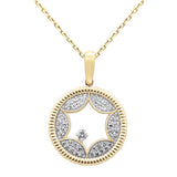 <span style="color:purple">SPECIAL!</span> .25ct G SI 14K Yellow Gold Diamond Star Pendant Necklace 18" Chain